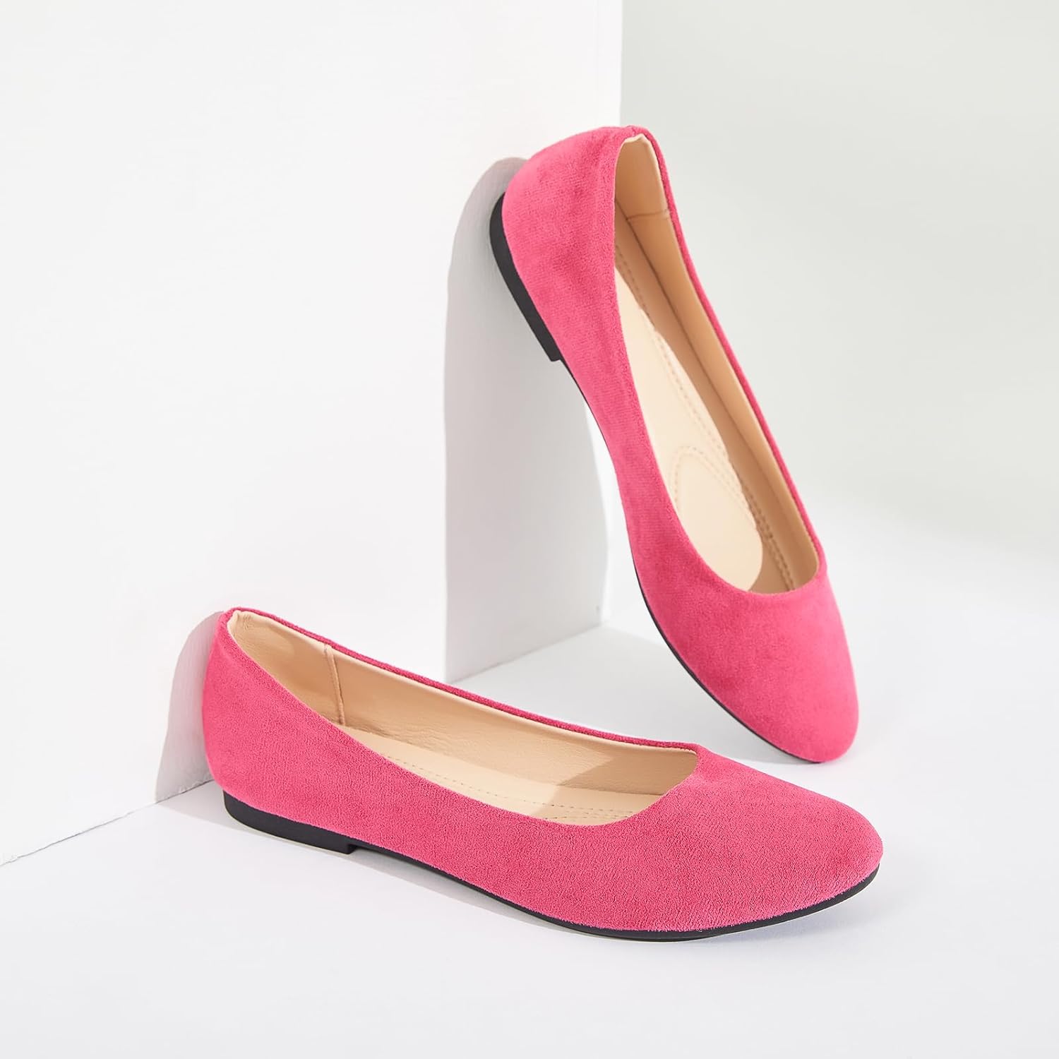 Flats for Women Round Toe Flat Shoes Dressy Black Ballet Flats Comfortable Womens Dress Shoes Ballerina Flats for Work