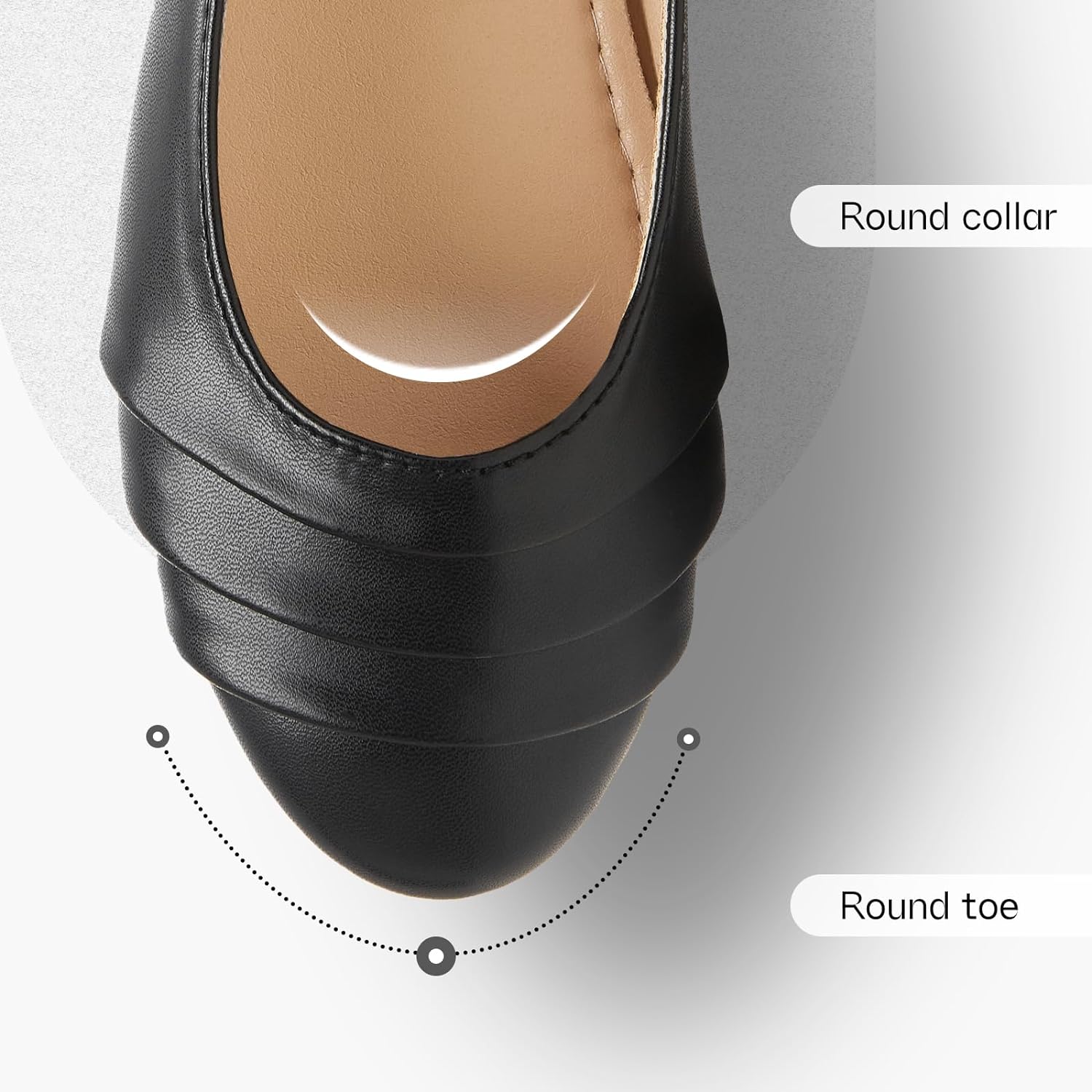 Flats for Women Dressy Comfortable Flats Shoes Womens Black Flats Leather Work Ballet Flats Round Toe Dress Shoes