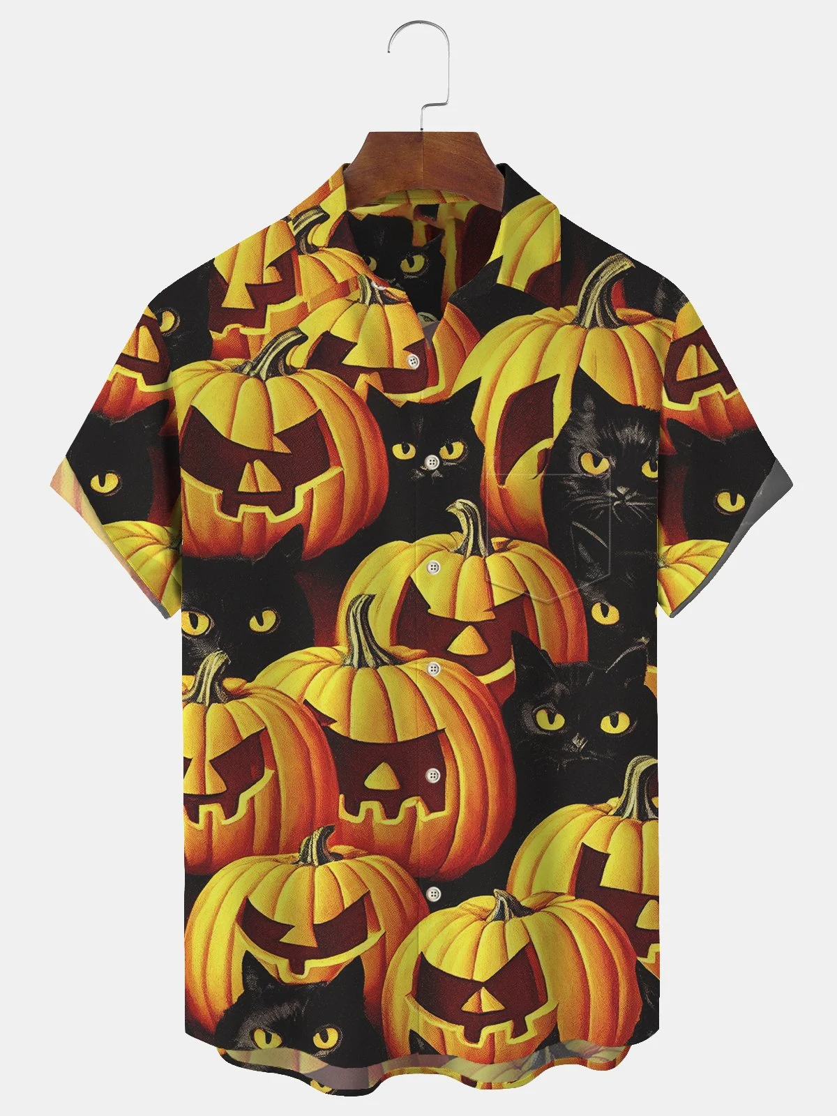 Men's Retro Halloween Fashion Short Sleeve Shirt