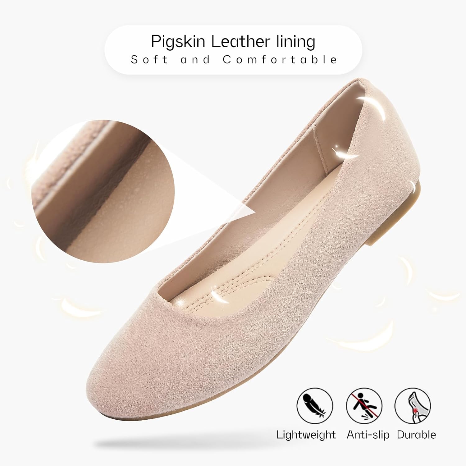 Flats for Women Round Toe Flat Shoes Dressy Black Ballet Flats Comfortable Womens Dress Shoes Ballerina Flats for Work