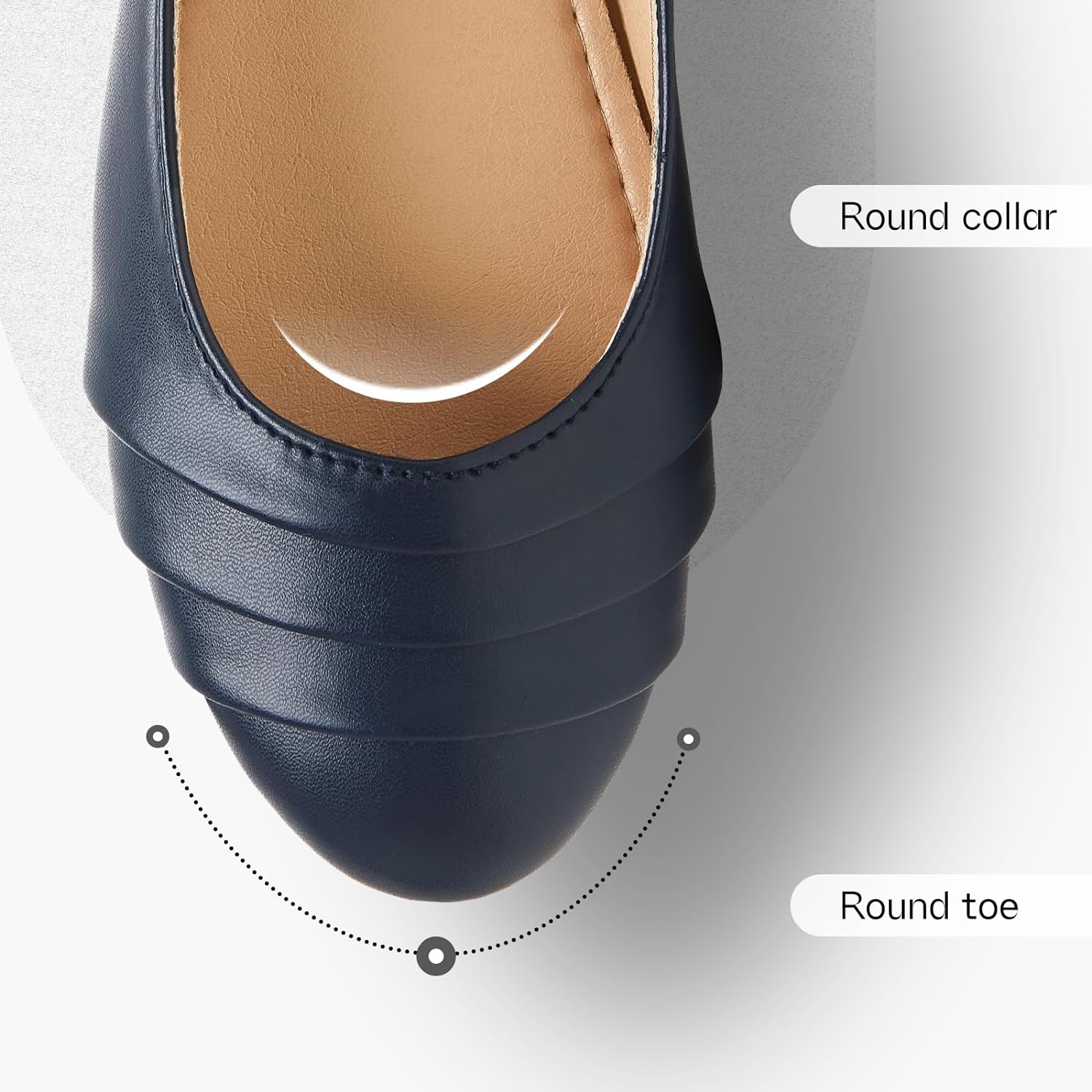 Flats for Women Dressy Comfortable Flats Shoes Womens Black Flats Leather Work Ballet Flats Round Toe Dress Shoes