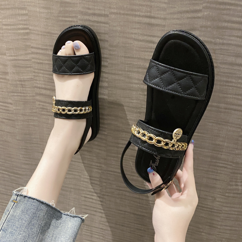 Buckle Gold Chain Non-Slip Sandals