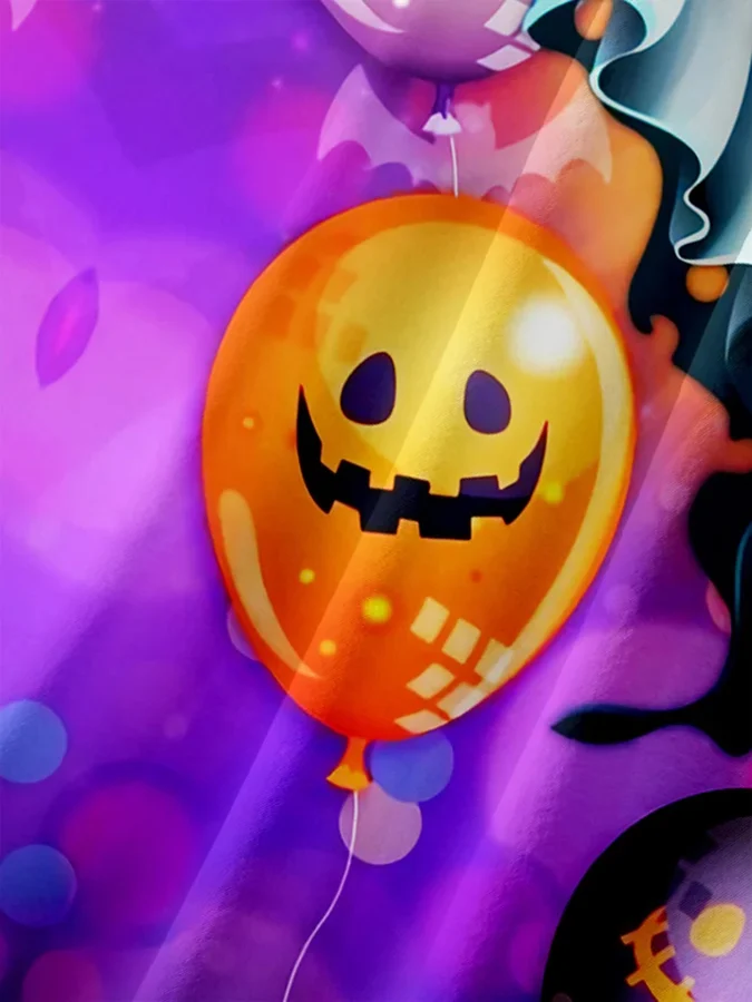 Fashionable Halloween Demon Ghost Print Short Sleeve Shirt