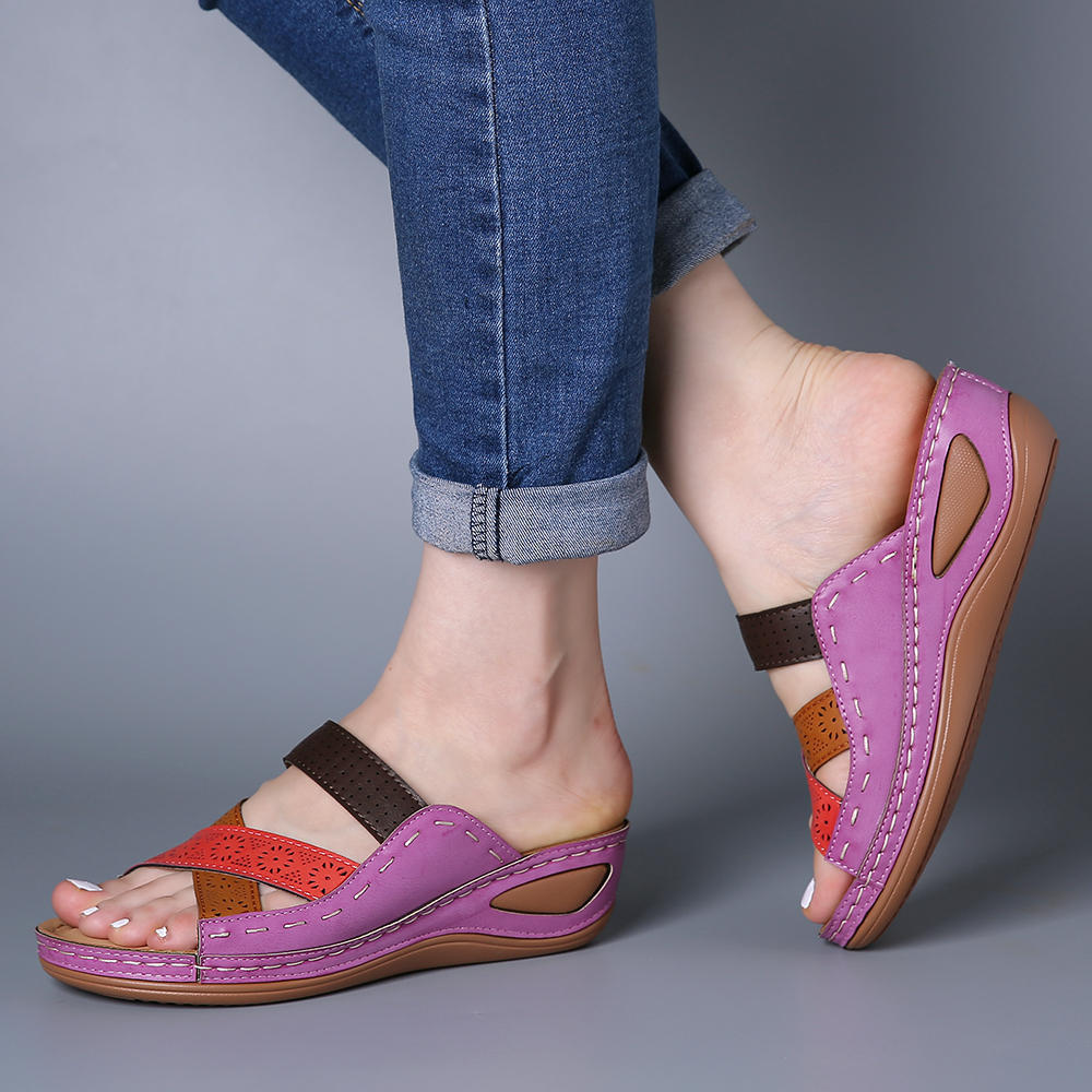 Casual Roman Hollow Sandals Cross Toe Baring Sandal