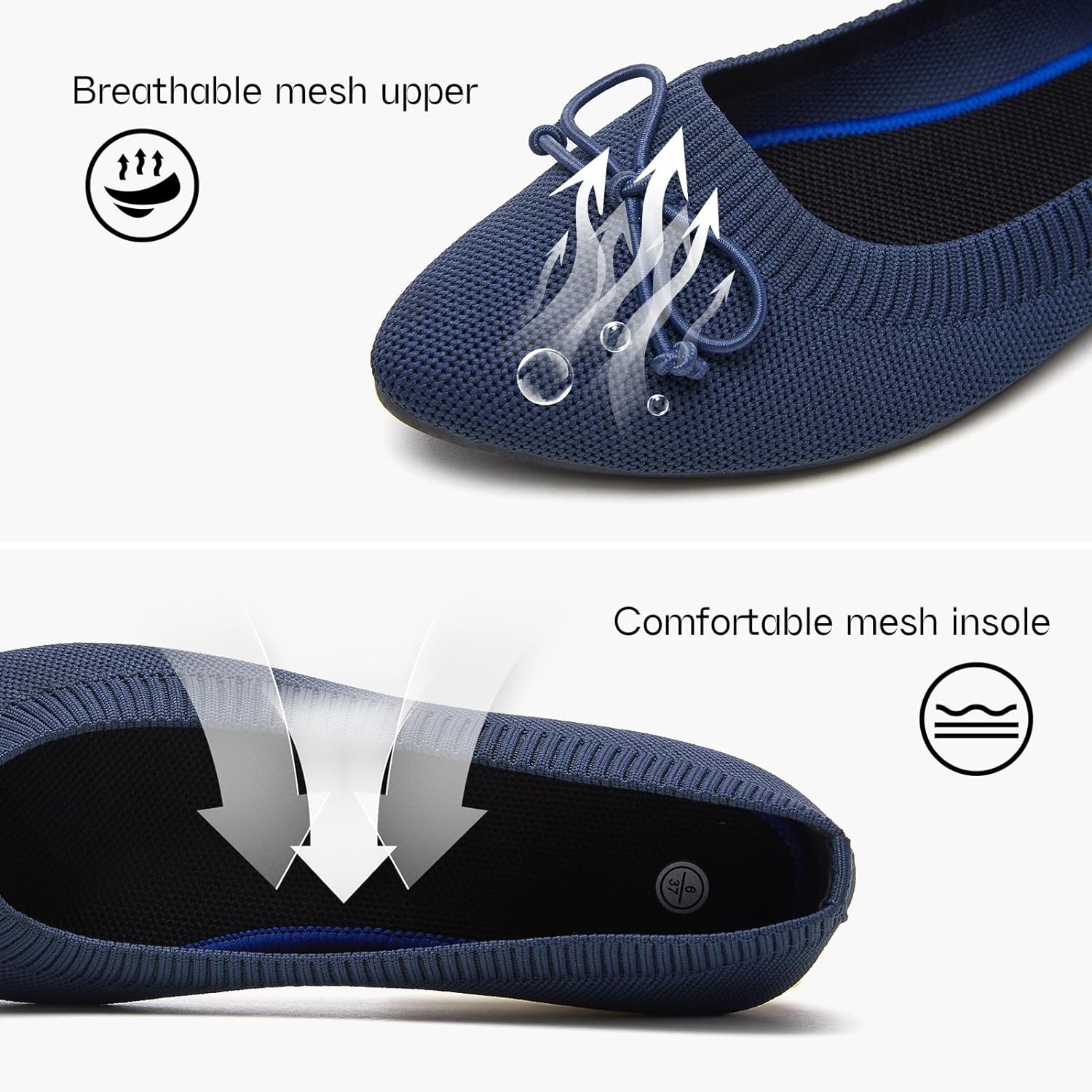 Women's Flats Black Flats Shoes Pointed Toe Ballet Flats Comfortable Bow Girls Flats Dressy