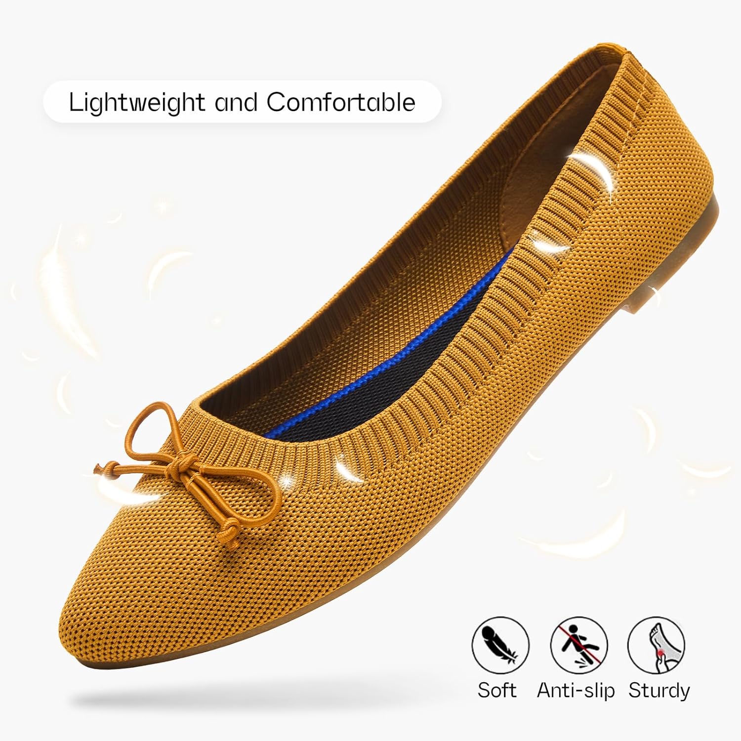 Women's Flats Black Flats Shoes Pointed Toe Ballet Flats Comfortable Bow Girls Flats Dressy