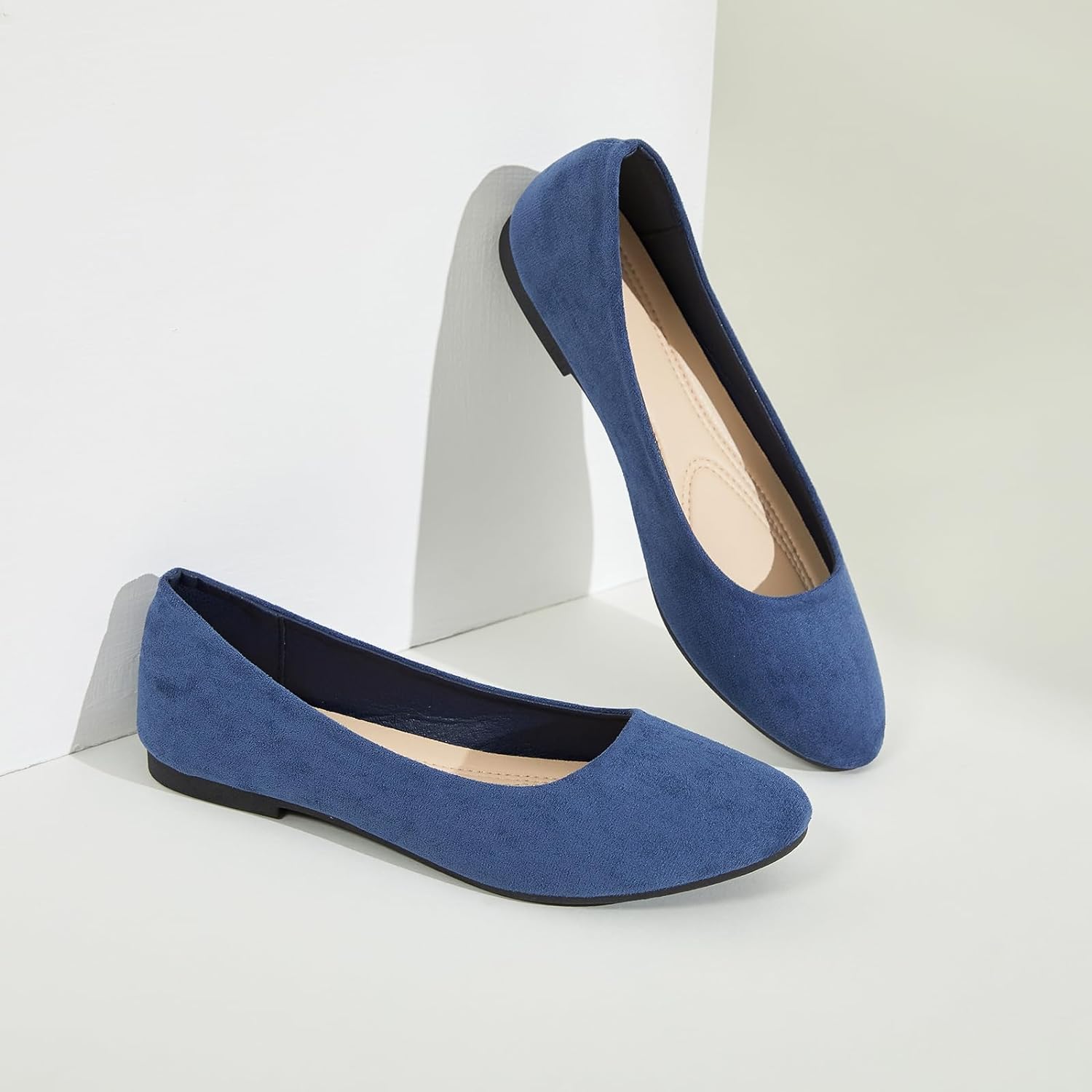 Flats for Women Round Toe Flat Shoes Dressy Black Ballet Flats Comfortable Womens Dress Shoes Ballerina Flats for Work