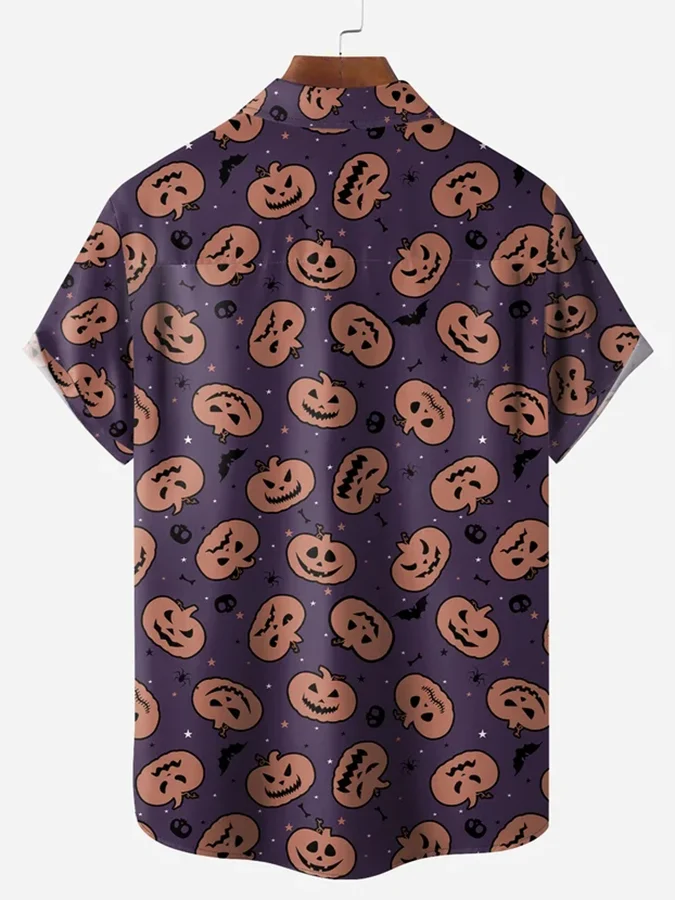 Fashion Halloween Dinosaur Print Short Sleeve Shirt