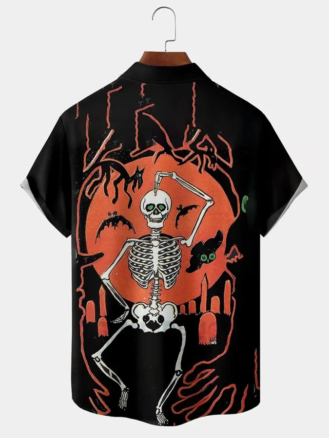 Men'S Printed Design Sense Fashion Casual Loose All-Match Shirt