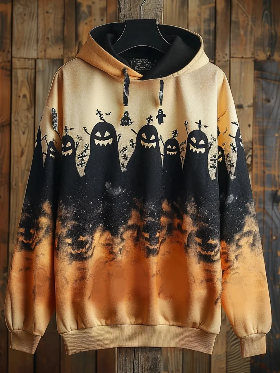 Men's Gothic Ghost Art Printed Hoodie
