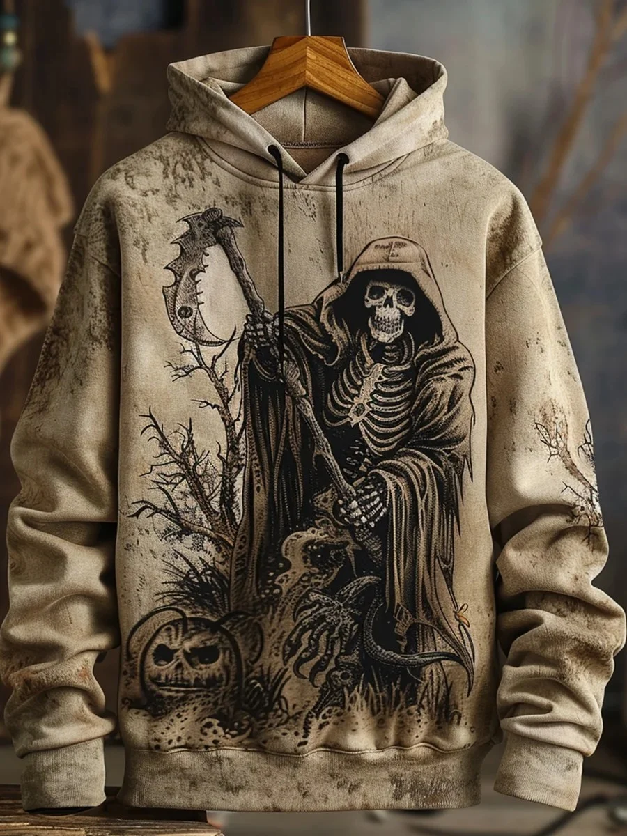 Men's Dark Death Printed Hoodie