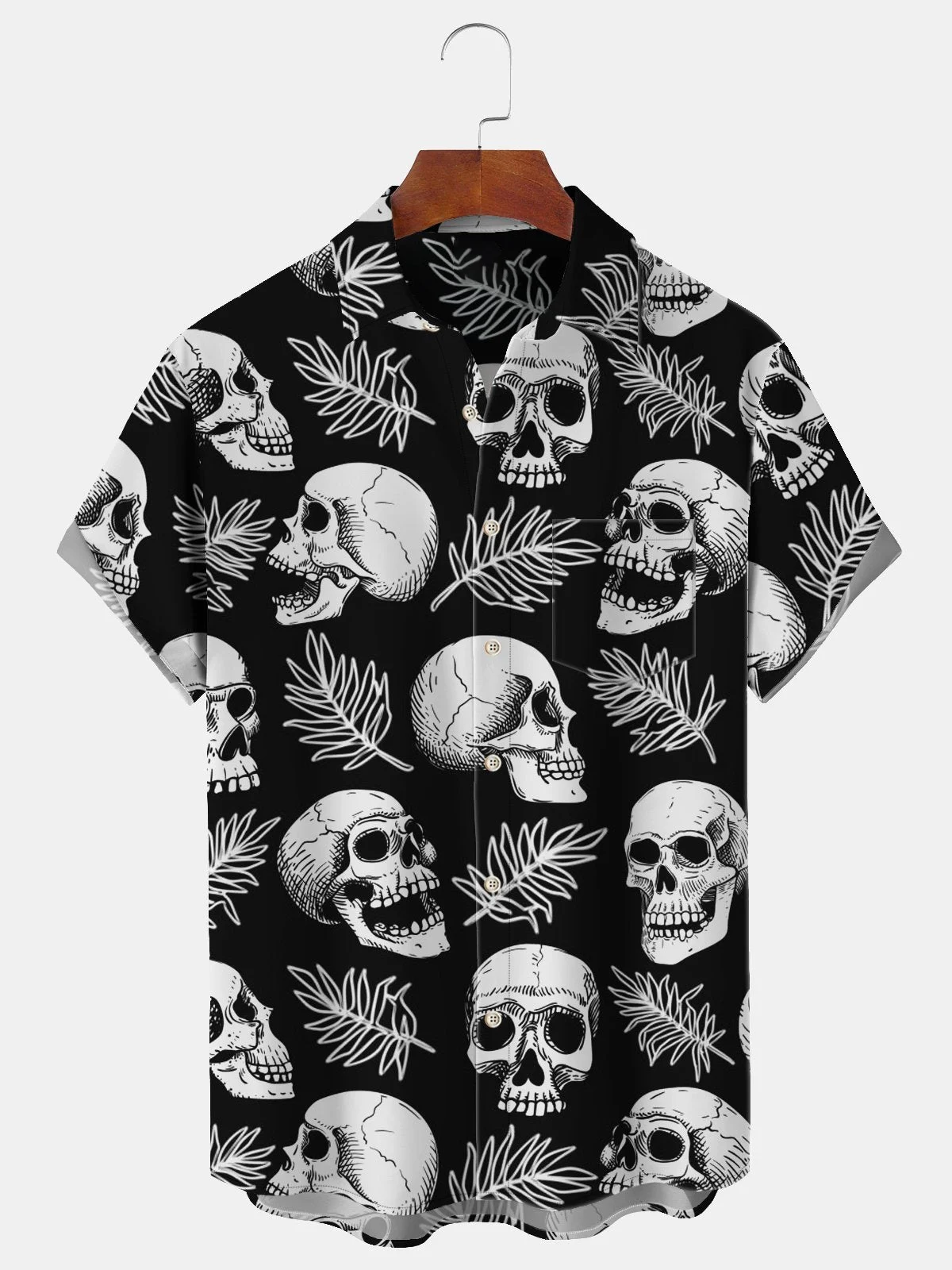 Stylish Casual Holiday Skull Print Shirt