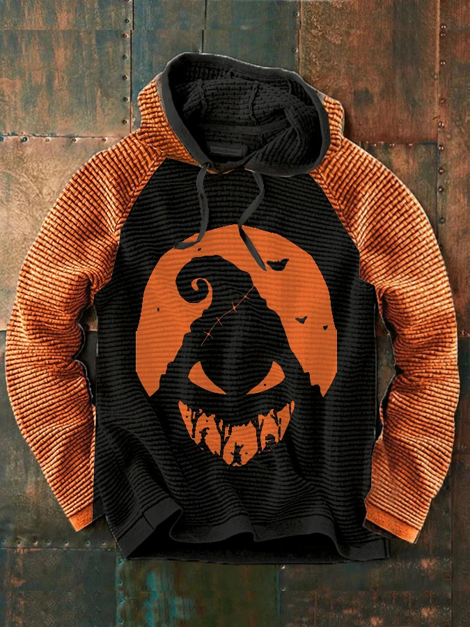 Men's Halloween Print Casual Hooded Sweatshirt
