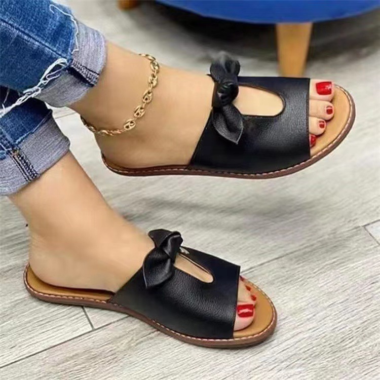 Sandals Bow Flat Heel