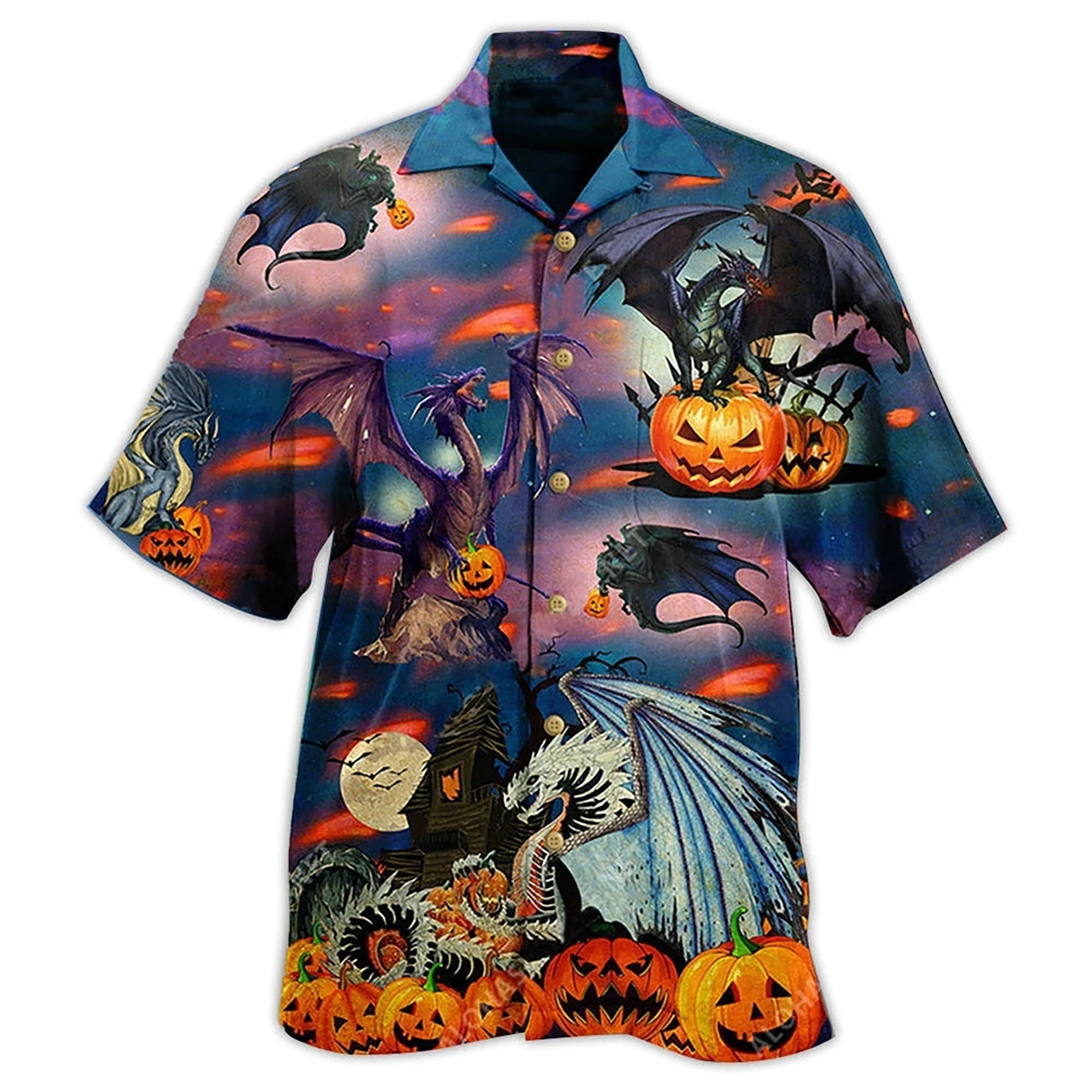 Men's Halloween Fun Horror Lapel Shirt
