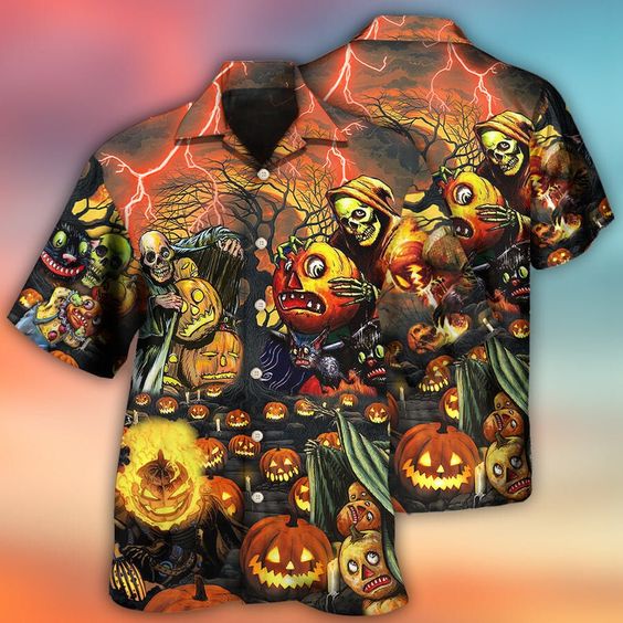 Men's Halloween Fun Horror Lapel Shirt