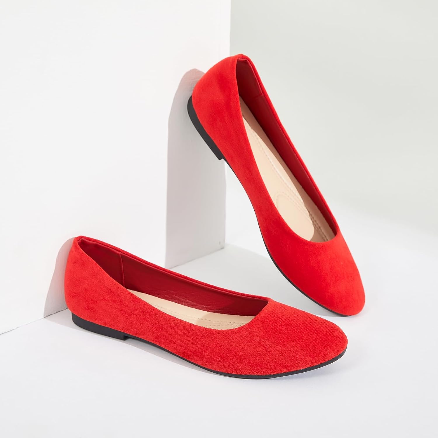 Flats for Women Round Toe Flat Shoes Dressy Black Ballet Flats Comfortable Womens Dress Shoes Ballerina Flats for Work