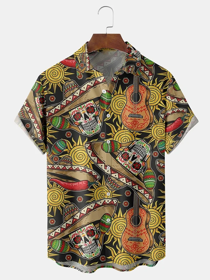 Casual Holiday Skull Print Men's Shirt