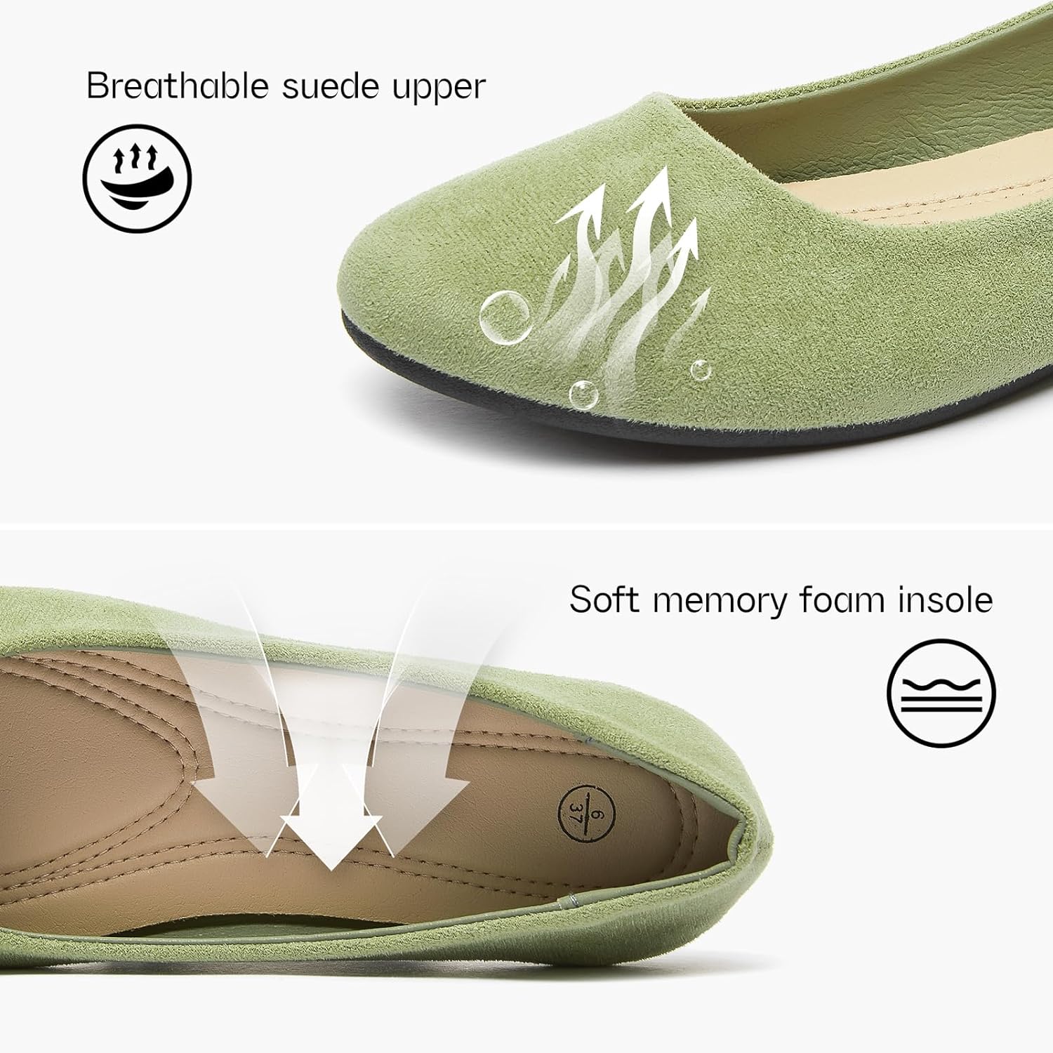 Flats for Women Round Toe Flat Shoes Dressy Black Ballet Flats Comfortable Womens Dress Shoes Ballerina Flats for Work