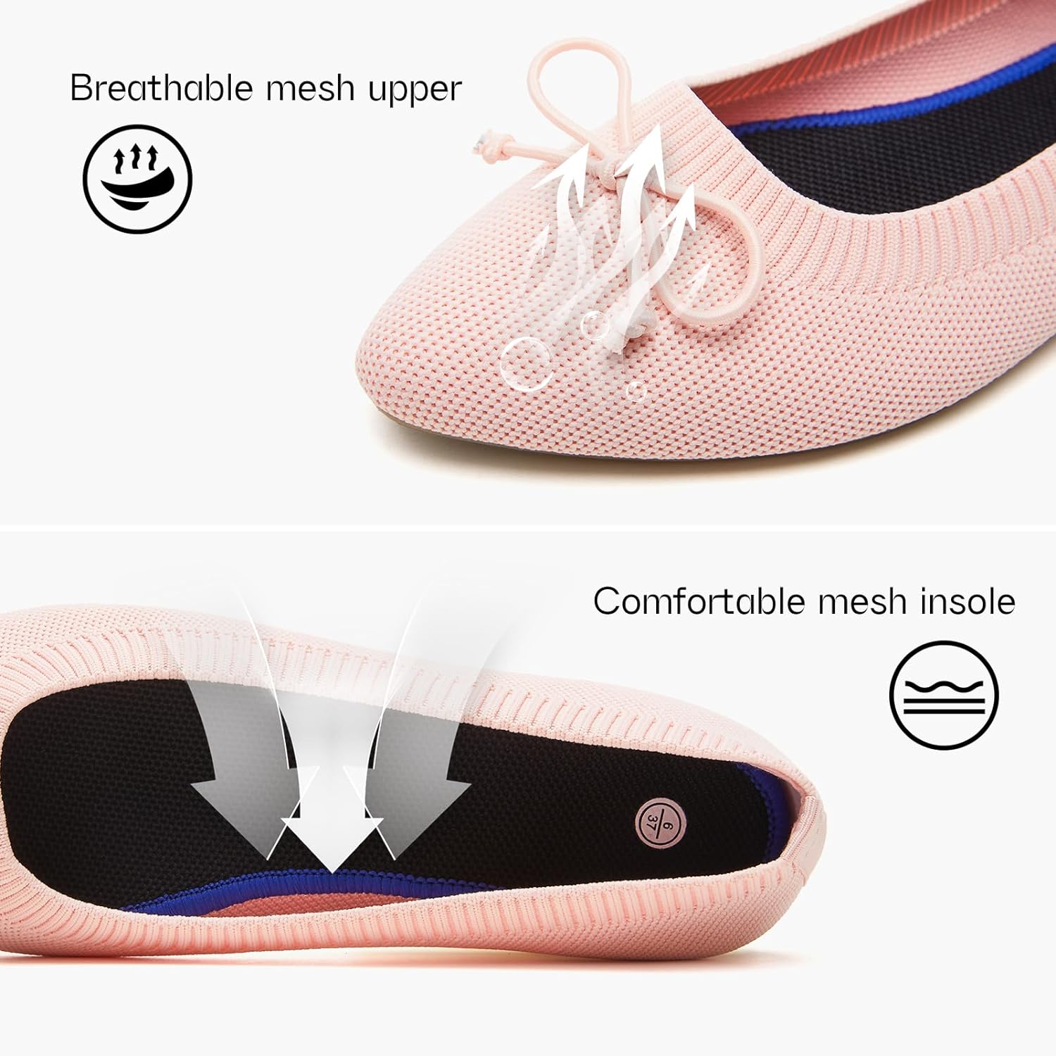 Women's Flats Black Flats Shoes Pointed Toe Ballet Flats Comfortable Bow Girls Flats Dressy