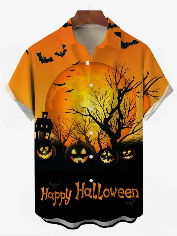 Men's Halloween Printed Casual Shirt