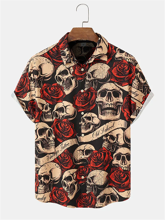 Casual Holiday Skull Print Men's Shirt