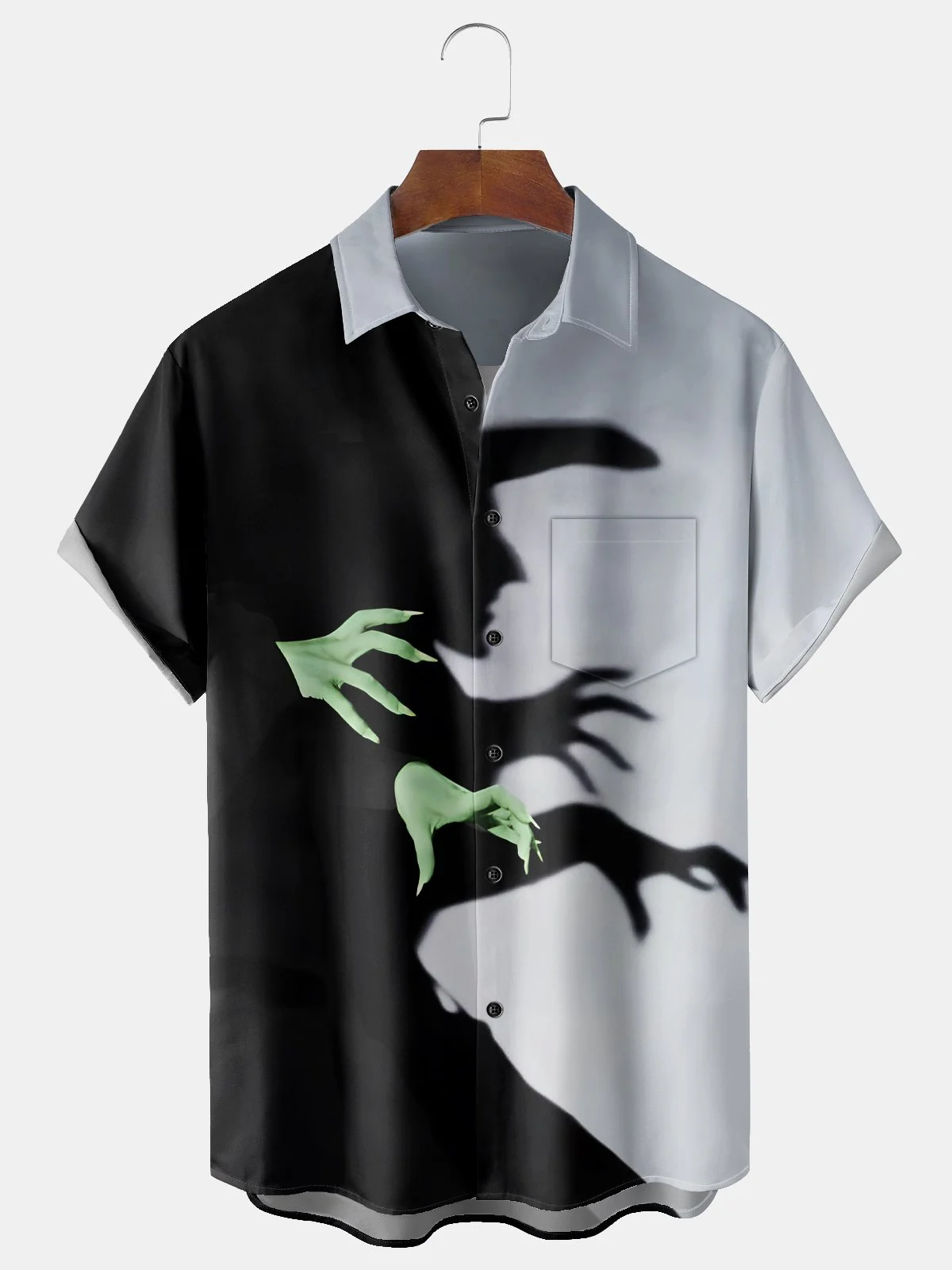 Men's Retro Halloween Fashion Short Sleeve Shirt