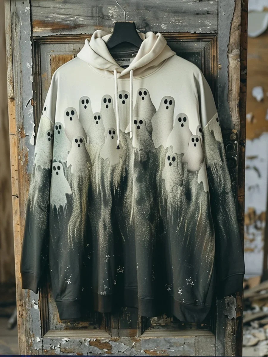 Men's Gothic Ghost Art Printed Hoodie