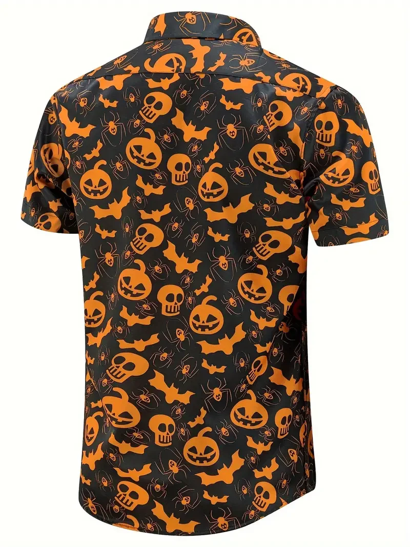 Men's Vintage Halloween Holiday Short Sleeve Shirt