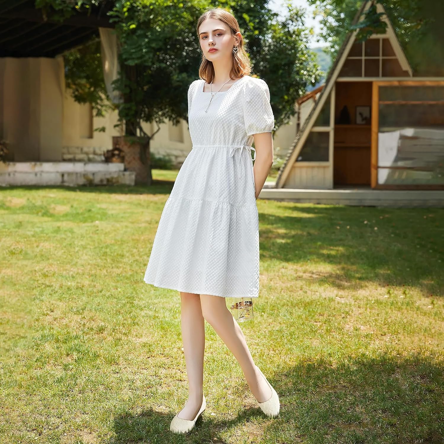 Dress Shoes for Women Round Toe Flats Shoes Lace Ballet Flats Dressy Comfortable Foldable Flats Low Heel