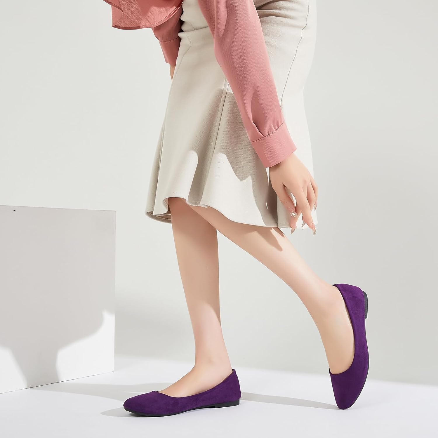 Flats for Women Round Toe Flat Shoes Dressy Black Ballet Flats Comfortable Womens Dress Shoes Ballerina Flats for Work