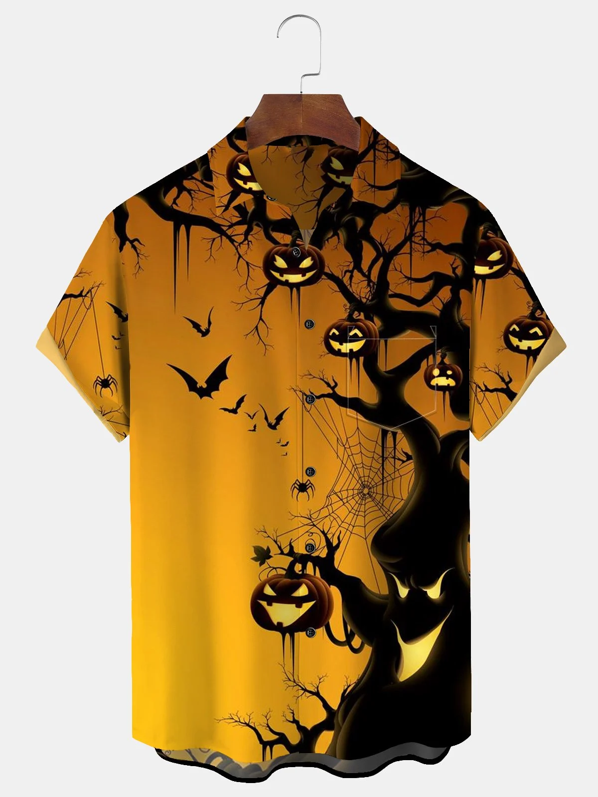 Men's Retro Halloween Fashion Short Sleeve Shirt