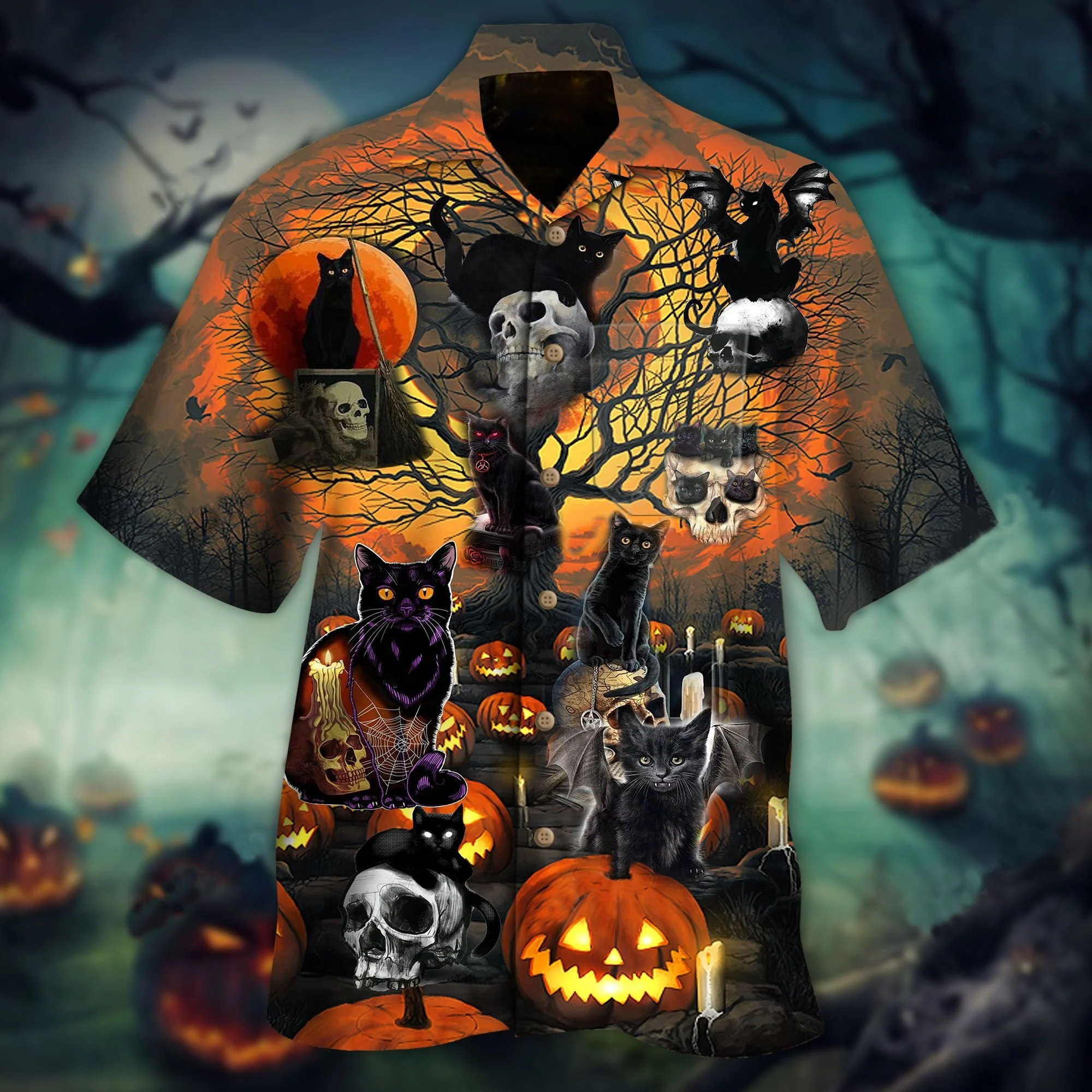 Men's Halloween Fun Horror Lapel Shirt