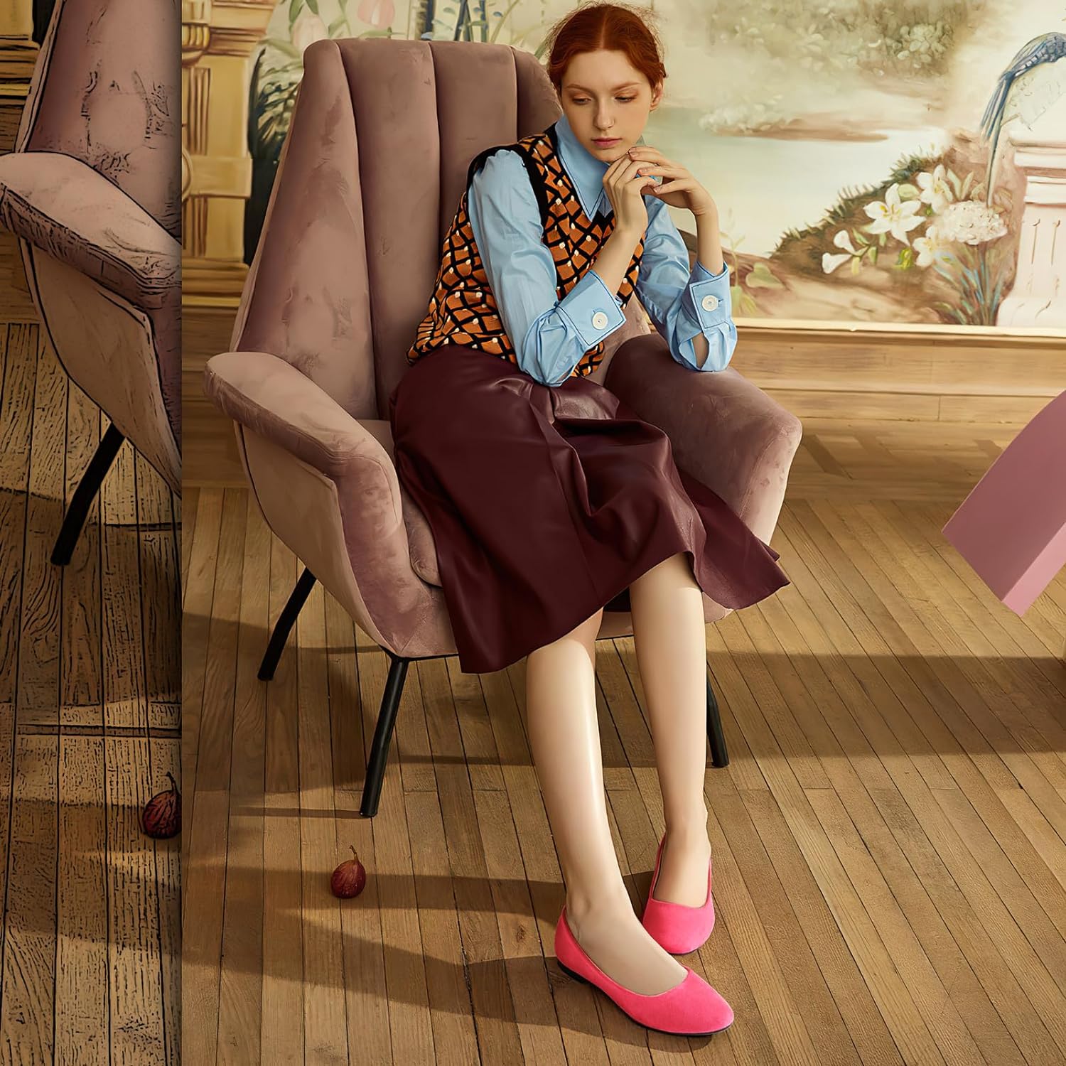 Flats for Women Round Toe Flat Shoes Dressy Black Ballet Flats Comfortable Womens Dress Shoes Ballerina Flats for Work