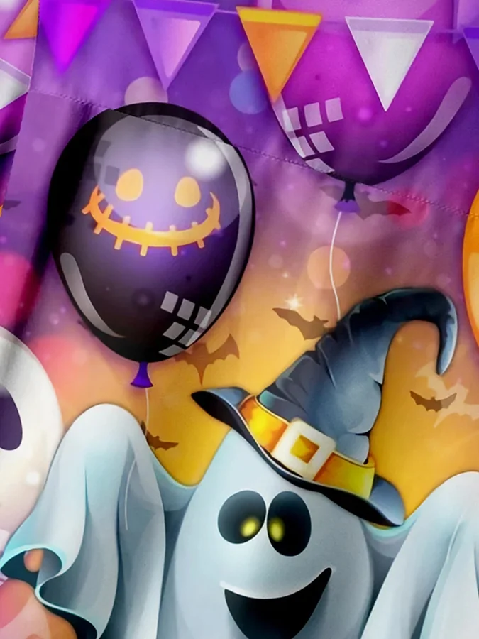 Fashionable Halloween Demon Ghost Print Short Sleeve Shirt