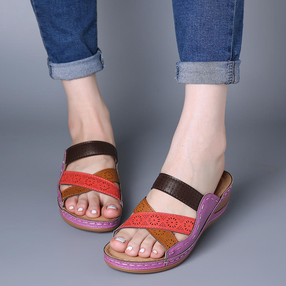 Casual Roman Hollow Sandals Cross Toe Baring Sandal