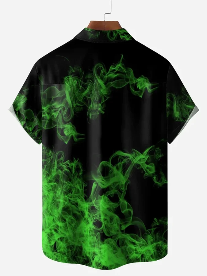 Fashion Halloween Dinosaur Print Short Sleeve Shirt