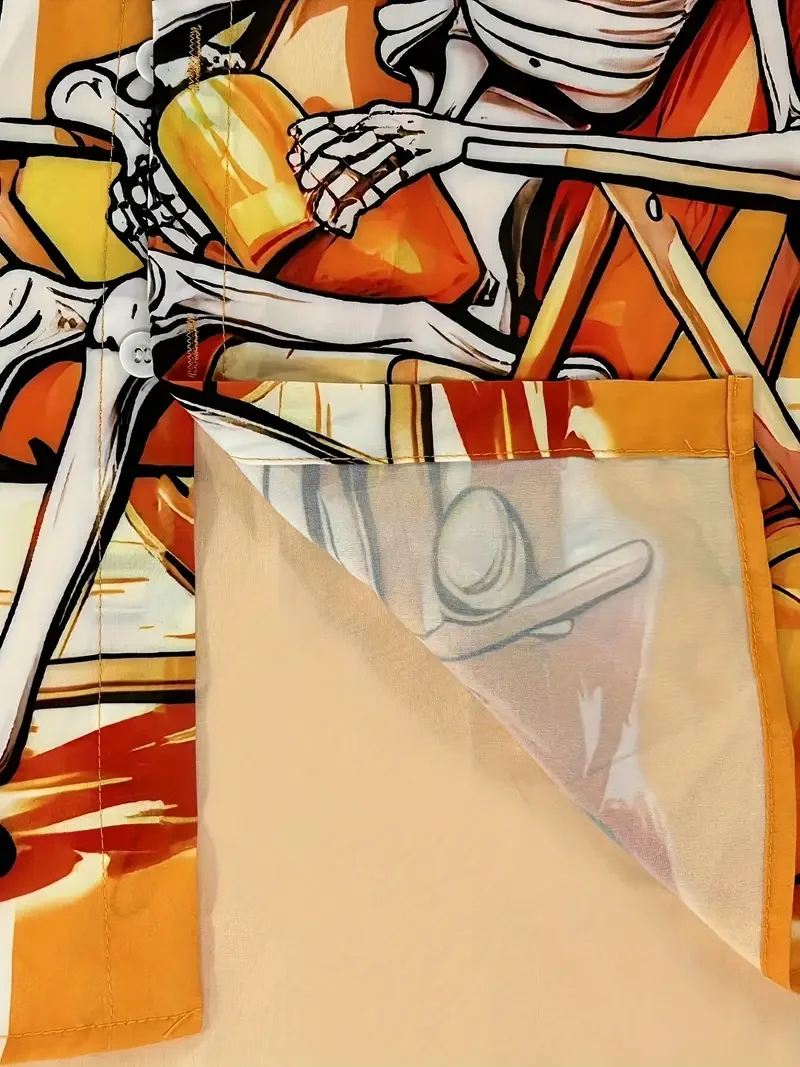 Men's Retro Halloween Fashion Short Sleeve Shirt