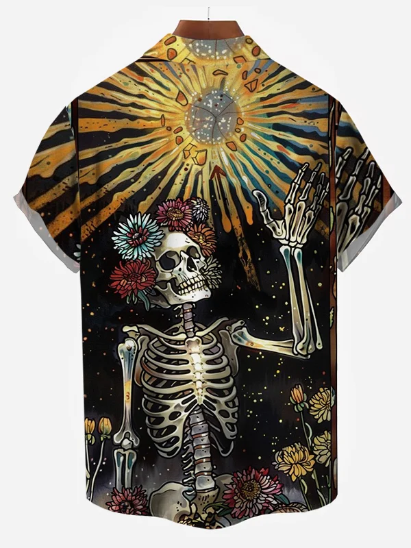 Men's Holiday Skull Print Shirt