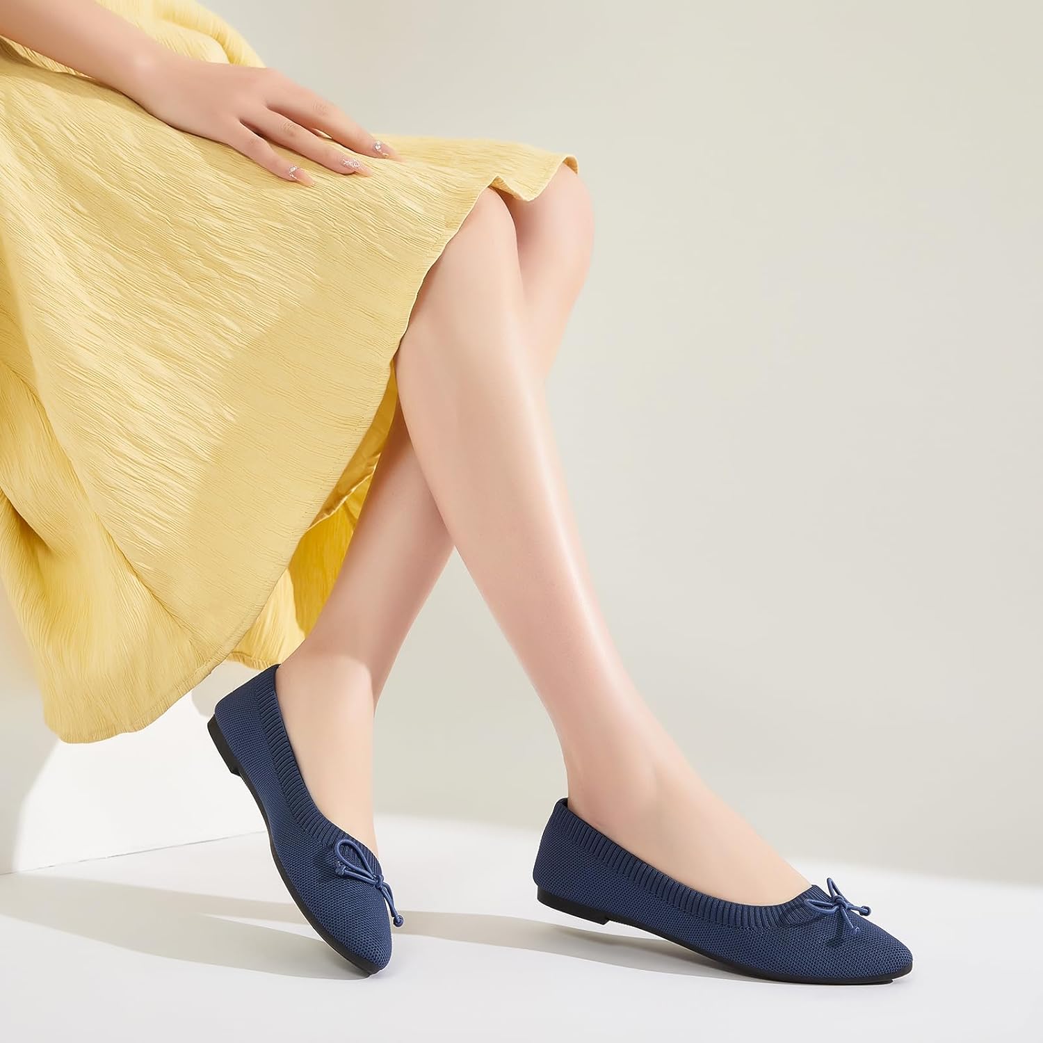 Women's Flats Black Flats Shoes Pointed Toe Ballet Flats Comfortable Bow Girls Flats Dressy