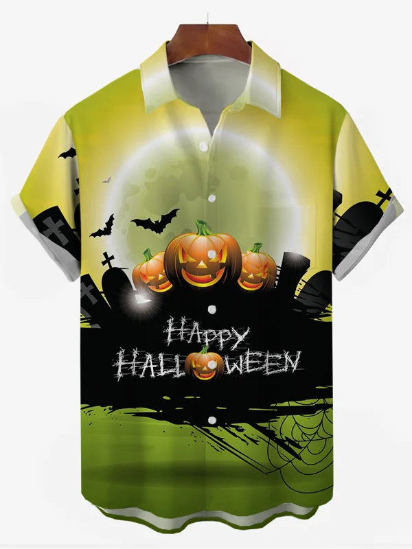 Men's Halloween Printed Casual Shirt