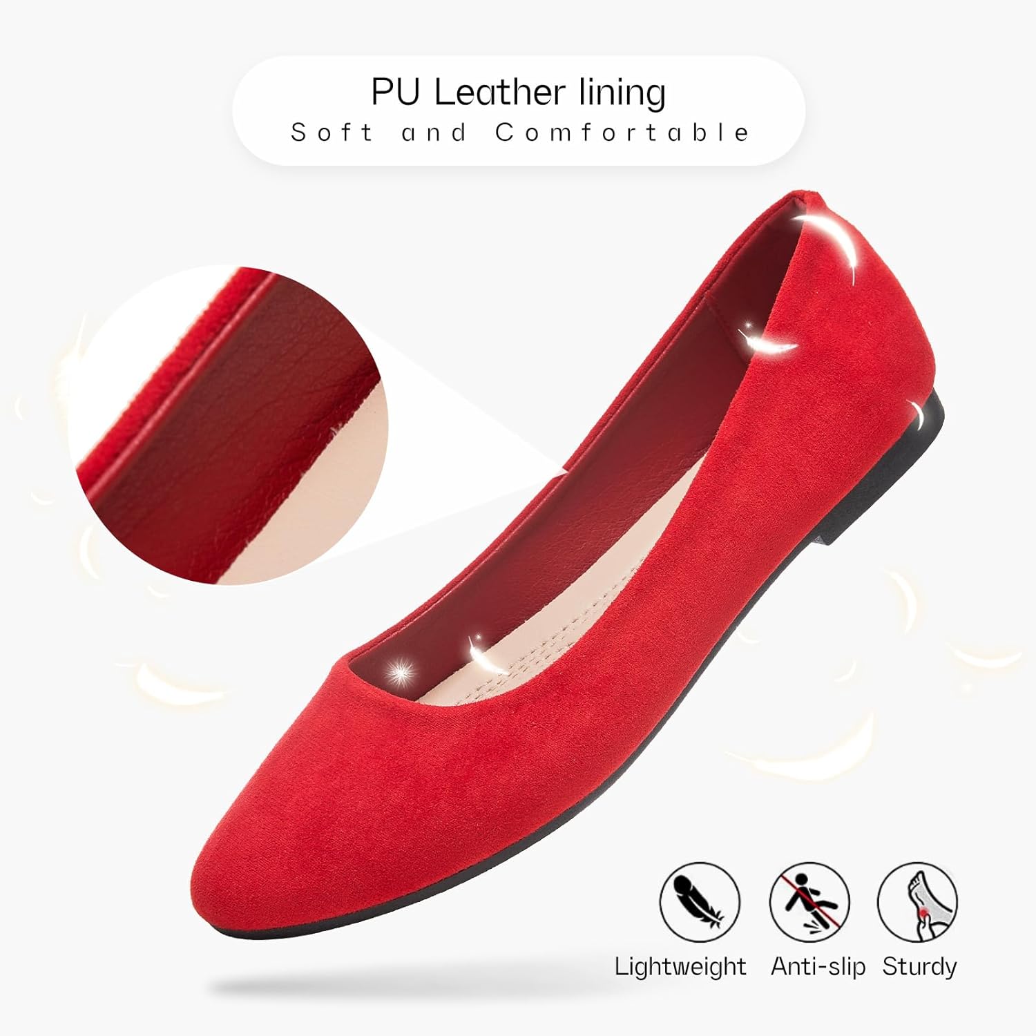 Flats for Women Round Toe Flat Shoes Dressy Black Ballet Flats Comfortable Womens Dress Shoes Ballerina Flats for Work